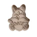 Perro Con Corazon Love San Valentin Cortante Para Galletitas