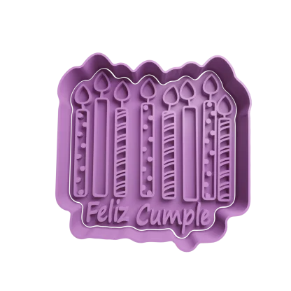 Feliz Cumple con Velas Cortador de Galletas