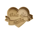 Corazon con Cinta -Feliz día Abuelos Cortante Para Galletitas