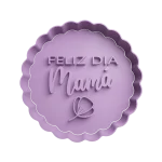 Feliz día Mamá con flor Cortante Para Galletitas