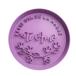 Feliz dia de la Madre Te AMO con Flores Cortante Para Galletitas