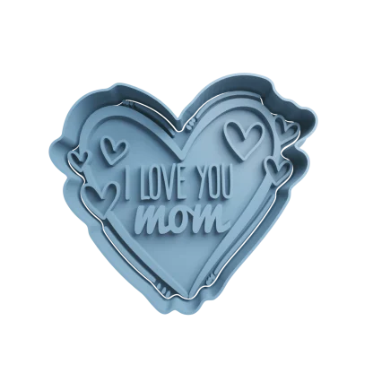 Corazon -I love You Mom Cortante Para Galletita