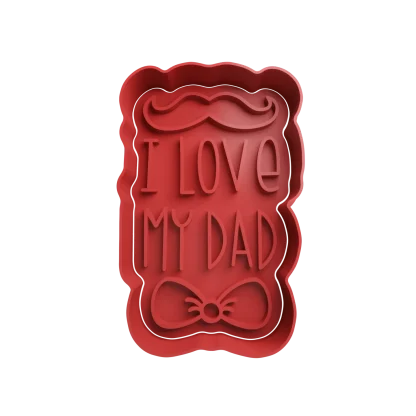 Mostacho I love my Dad con Moño Cortante Para Galletita