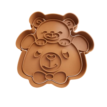 Padre Oso con Bebe Cortante Para Galletita